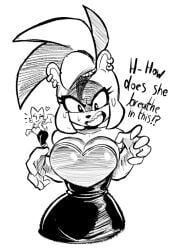 2girls anthro bodysuit boots breast_play cleavage clothed clothing elbow_gloves female fur furry furry_female furry_only gloves heart high_heel_boots high_heels jamoart latex rouge_the_bat rouge_the_bat_(cosplay) sega sonic_(series) sonic_the_hedgehog_(series) surge_the_tenrec wedge_heels