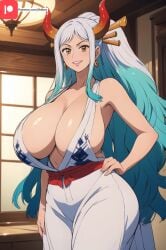 ai_generated big_breasts female female_only long_hair mature_female milf one_piece tktbro very_long_hair yamato_(one_piece)