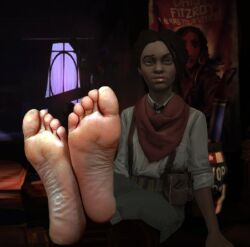 1girls 3d artist_request barefoot bioshock bioshock_infinite black_feet black_female daisy_fitzroy dark-skinned_female dark_skin feet female female_focus female_only highlighted_soles soles solo