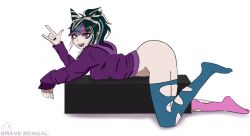 ass bottomless bottomless_female bravebengal danganronpa danganronpa_2:_goodbye_despair female_only mioda_ibuki straight_hair super_danganronpa_2 thighhighs