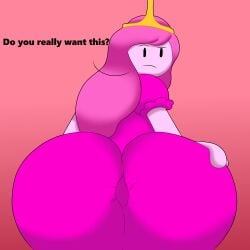 1girls adventure_time ass big_ass big_butt bigfoot03 butt cartoon_network crown facesitting facesitting_pov fat_ass fat_butt female female_only fully_clothed huge_ass huge_butt looking_at_viewer looking_back looking_back_at_viewer pink_hair pink_skin pov princess_bubblegum talking_to_viewer text thick_ass thick_butt warner_bros warner_brothers