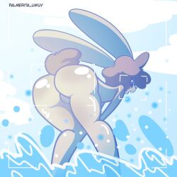 ass ass ass_focus ass_visible_through_thighs bunny bunny_ears bunny_girl female legs nude nude_female palmerita_uwuy pussy summer thick_thighs water