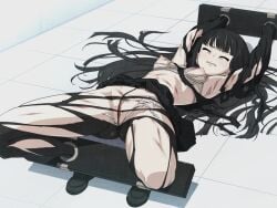 black_footwear black_hair black_pantyhose black_serafuku black_shirt black_skirt bondage bondage bound bra breasts byakuya_rinne clenched_teeth closed_eyes clothes_lift crying euphoria_(clockup) female game_cg hamashima_shigeo injury long_hair long_sleeves nipples non-web_source official_art panties pantyhose pussy restrained school_uniform serafuku shirt shoes skirt skirt_lift small_breasts solo stocks streaming_tears tears teeth torn_bra torn_clothes torn_panties torn_pantyhose torn_shirt uncensored underwear whip_marks