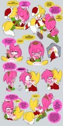 1boy 1boy1girl 1girls amy_rose breasts cum ejaculation english_text fellatio female fox furry hedgehog lipstick male miles_prower penis pussy sega sex smommo sonic_(series) sonic_the_hedgehog_(series) speech_bubble tagme tails tails_the_fox text