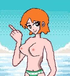 lowres nami_(one_piece) non-web_source nude one_piece swimsuit