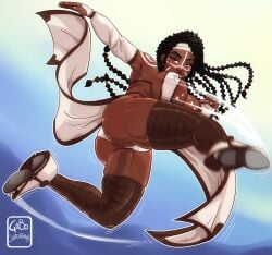 1girls abs athletic athletic_female black_hair breasts brown_body brown_skin busty cleavage commission dark-skinned_female dark_skin digital_drawing_(artwork) digital_media_(artwork) dreadlocks female fighter fissure_(oc) fit fit_female gabocaricaturas hair hips huge_breasts large_breasts legs lips mature mature_female muscular_female original original_character thick thick_legs thick_thighs thighs toned toned_female voluptuous