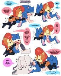 anus ass balls bisexual bisexual_male chastity_cage dominant_female dominatrix female furry gay male penis polar_bear sally_acorn sega smommo sonic_(series) sonic_the_hedgehog sonic_the_hedgehog_(archie) yaoi