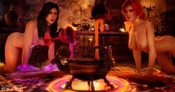 3d blendguardian female naked tagme the_witcher_(series) the_witcher_3:_wild_hunt triss_merigold yennefer