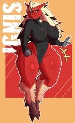 big_breasts blaziken breasts female furry huge_breasts pokebraix pokemon pokemon_(species) tagme thick_thighs wide_hips