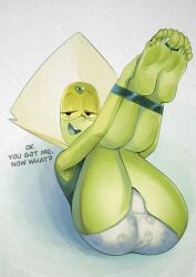 2024 bondage cartoon_network color_edit dialogue english_text gem_(species) non-human panties peridot_(steven_universe) print_panties solo_female steven_universe tagme text xu53r