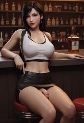 1futa ai_generated angel_light angel_light_(artist) ass balls black_hair breasts dickgirl final_fantasy final_fantasy_vii final_fantasy_vii_remake futanari nipples_visible_through_clothing penis red_eyes tifa_lockhart