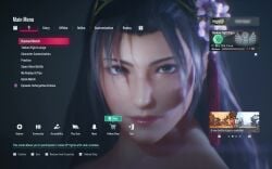 1girls ass black_hair breasts completely female female_only jun_kazama kazama_jun looking_at_viewer main_menu medium_breasts milf mod namco nipples nude nude_female nude_mod purple_eyes solo sound standing tagme tekken tekken_8 video