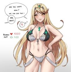 breasts core_crystal female female_only mythra nintendo ryuuneart solo swimsuit tagme xenoblade_(series) xenoblade_chronicles_2