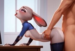 1boy 1girls ai_generated anthro athletic_female blush boosty boosty_slyndor boosty_username breasts disney doggy_style exposed_breasts female female_on_human from_behind from_behind_position furry human human_on_anthro human_penetrating judy_hopps lagomorph light-skinned_male male male/female male_on_anthro naked naked_female nude partially_clothed patreon patreon_slyndor patreon_username pixar purple_eyes rabbit sex side_view slyndor smaller_female stable_diffusion zootopia zootropolis