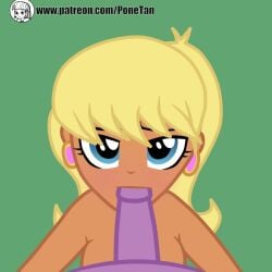 1boy 1girls animated big_breasts blonde_hair blowjob breasts earrings earth_pony equestria_girls female friendship_is_magic hasbro human humanized looking_up male male/female mature mature_female ms._harshwhinny_(mlp) my_little_pony nude nude_female nude_male oral oral_sex ponetan sound spike_(mlp) tagme video