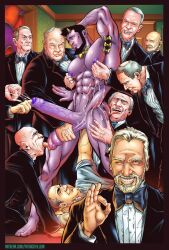 big_penis class_comics deimos_(class_comics) demon demon_horns facial_hair fisting gay group horns licking_balls male male_focus male_only male_urethral_insertion multiple_males nude old_man patrick_fillion purple_skin ugly_man uncut