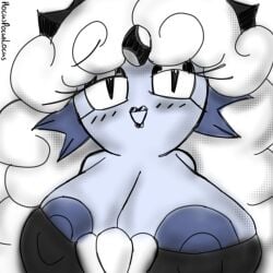 big_breasts big_lips black_pearl_cookie breasts color cookie_run cookie_run_kingdom hocuspocuslocus long_hair mermaid mermaid_girl tagme white_hair