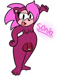 1futa anthro balls flaccid_penis foreskin furry futa_only futanari nude penis sega sonia_the_hedgehog sonic_(series) sonic_underground