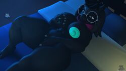 3d_(artwork) anthro big_breasts black_body black_fur bovid breasts caprine captain_spade deltarune digital_media_(artwork) eyewear female fur glasses goat green_nipples hi_res mammal masturbation neco-arc nipples ralsei rule_63 solo undertale_(series) video_games