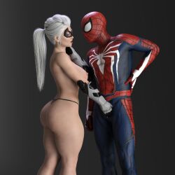 1boy 1boy1girl 1girls 3d ass big_ass black_cat_(marvel) blonde_female clothed clothed_male_nude_female clothing costume domino_mask felicia_hardy female gm_studios groping human human_only light-skinned_female light_skin lips lipstick male male/female male_tights marvel mask masked outercourse peter_parker ponytail red_lips red_lipstick spider-man spider-man_(ps4) spider-man_(series) straight straight_hair superhero superheroine teasing thick_thighs thief thong tight_clothing video_game video_games voluptuous white_hair