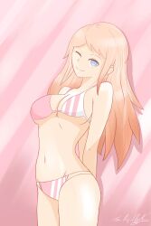 1girls bikini bikini_bottom bikini_top breasts danganronpa danganronpa:_trigger_happy_havoc danganronpa_1 hair_down junko_enoshima large_breasts neolink077 smooth_skin solo solo_female