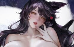 9_tails ahri animal_ear_fluff animal_ears animal_girl big_breasts black_hair breasts busty censored child_bearing_hips cleavage clothing curves curvy curvy_body curvy_female curvy_figure curvy_hips eyelashes eyeliner eyeshadow facial_markings female fluffy fluffy_ears fluffy_tail fluffy_tails fox fox_ears fox_girl fox_tail furry_tail glistening glistening_body glistening_breasts glistening_hair glistening_skin hips hourglass_figure huge_breasts humanoid inner_ear_fluff kemonomimi kitsune large_breasts league_of_legends light-skinned_female light_skin lips lipstick lohel long_hair massive_breasts multiple_tails nine_tailed_fox pale-skinned_female pale_skin riot_games seduction seductive seductive_eyes seductive_look tail thick_thighs thighs vastaya video_games voluptuous wide_hips yellow_eyes