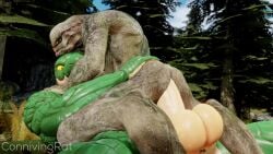 3d anal animated ass balls biceps cock connivingrat cowgirl_position exterior furry gay halo_(series) helm_(connivingrat) interspecies male/male muscular muscular_male nipples obliques pecs penis sangheili sound tagme triceps video