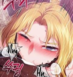 angry blonde_hair blush crying crying_with_eyes_open fellatio forced forced_oral long_hair motion_lines purple_eyes rape tagme