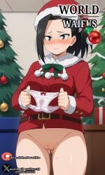 boku_no_hero_academia momo_yaoyorozu my_hero_academia santa_bikini santa_costume santa_hat