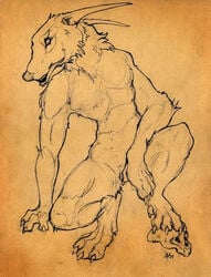 anthro canine female fur furry mulefeet pose skull solo wolf