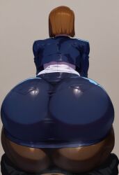 ai_generated ass_focus behind bubble_butt dat_ass fishnet from huge_ass kugisaki_nobara pov skirt thick thighs tight_clothes