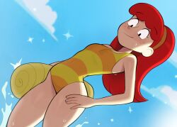 :) armpits bare_hips bare_legs bea_goldfishberg clouds curvy curvy_body curvy_female curvy_figure curvy_hips disney disney_channel female feminine_body feminine_pose fish_hooks freckles freckles_on_face girly girly_girl groin hairband hips humanization humanized innocent innocent_expression leg_focus legs leotard long_hair long_ponytail looking_down looking_down_at_viewer newguy1091 one-piece_swimsuit orange_stripes ponytail pool pov red_hair seductive seductive_body seductive_look seductive_smile sexy sexy_body shiny sky smile striped_leotard striped_one-piece_swimsuit striped_swimsuit student sweat sweatdrop swimsuit teen teen_girl teenage teenage_girl teenager towel water wet yellow_leotard yellow_one-piece_swimsuit yellow_swimsuit yellow_towel