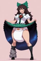 1girls ai_generated angry diaper presenting reiuji_utsuho touhou utsuho_reiuji