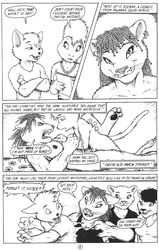 anthro anthro_only black_and_white breasts comic desiree_(jmh) feline female fur furry james_m_hardiman kienna lion lioness lizard male monochrome nude piercing scalie sex straight text tom ups_and_downs