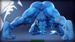 16:9 3d_(artwork) 4k absurd_res alien alien_humanoid all_fours anus ass ass_up balls big_balls big_butt big_muscles big_penis blender_(artwork) blue_body cyan_clash_venom digital_media_(artwork) emblem erection genitals hi_res humanoid humanoid_genitalia humanoid_penis jack-o'_pose male male_only marvel marvel_rivals muscular not_furry nude penis pose rear_view solo symbiote thekidxeno venom_(marvel) venom_(marvel_rivals) widescreen