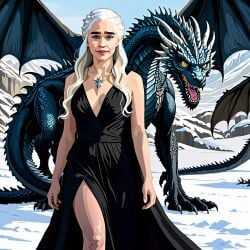 ai_generated cum daenerys_targaryen dragon game girl horny of thrones white_hair