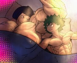 abs biceps big_breasts big_muscles boku_no_hero_academia breasts deku female guytaro huge_breasts huge_muscles large_breasts large_muscles male muscles muscular muscular_arms muscular_female muscular_male my_hero_academia pecs