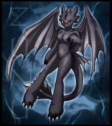 night fury from how to train your dragon by zunu