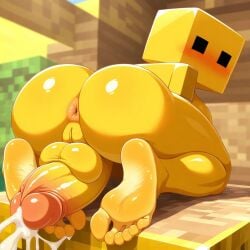 ai_generated cum feet futanari gold_block minecraft