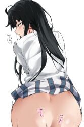 bottomless female female_only imminent_sex lifted_shirt my_teen_romantic_comedy_snafu shou937 skirt text yukinoshita_yukino