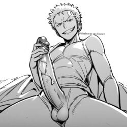 ai_generated artist_request big_cock big_penis male male_focus male_only manga masturbating masturbation one_piece roronoa_zoro zoro_(one_piece),