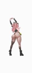 1girls absurd_res ass female female_only hi_res large_ass light-skinned_female light_skin nicole_demara pink_hair solo spiralnoww thick_thighs thighs thong white_background zenless_zone_zero