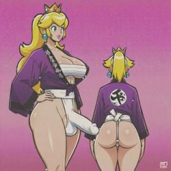 1futa ai_generated ass ass big_ass big_breasts big_butt breasts erection erection_under_clothes erection_under_loincloth fundoshi fundoshi_futanari fundoshilover101 futanari happi_(clothing) huge_ass huge_butt mario_(series) nintendo princess_peach sarashi