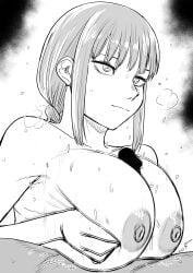 1boy 1girls big_breasts big_penis chainsaw_man faceless_male huge_breasts kaiman_garupan makima_(chainsaw_man) paizuri sweat sweatdrop sweaty tagme