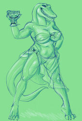 alligator aura_moser breasts female reptile scalie solo