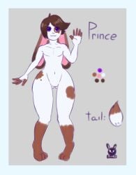 2018 3_toes 5_fingers anthro arm_markings biped border brown_ears brown_hair brown_markings bunybunyboi character_name clothing color_swatch digitigrade dipstick_tail eye_markings feet finger_markings fingers foot_markings fur fur_markings hair hand_markings handpaw hi_res humanoid_hands lagomorph leg_markings leporid male mammal markings model_sheet monotone_body monotone_fur navel nude patch_(marking) paws pink_inner_ear prince_(princebun) purple_eyes rabbit simple_background smile socks_(marking) solo standing tail tail_markings toes white_arms white_body white_border white_fur white_legs wide_hips