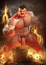 3d 3d_model albron big_balls big_penis daddy dilf facial_hair invincible invincible_(comics) invincible_(tv_series) manly mature_male moustache nolan_grayson omni-man