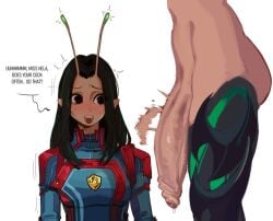 1futa 1girls 2d antennae antennae_(anatomy) big_penis bodysuit breasts clothed cock_shock erection female female_focus fully_clothed futa_on_female futanari green_hair guardians_of_the_galaxy hela hela_(marvel_rivals) huge_cock human humanoid light-skinned_female light-skinned_futanari light_skin looking_at_another mantis_(marvel) mantis_(marvel_rivals) mantis_(mcu) marvel marvel_rivals mostly_clothed nervous penis penis_awe presenting_penis void_dot_exe