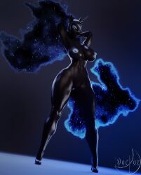 1girls 3d_(artwork) anthro anthrofied areola armor big_breasts black_body breasts clothing digital_media_(artwork) doctor-sfm equid equine ethereal_hair female footwear friendship_is_magic genitals hasbro headgear helmet hi_res high_heels horn mammal my_little_pony nightmare_moon_(mlp) nipples posing princess_luna_(mlp) pussy solo unicorn