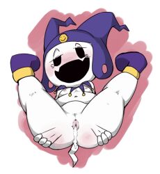 alternate_version_at_source ambiguous_gender anus cum jack_frost_(megami_tensei) jester male_focus male_only nipples shin_megami_tensei solo_male spread_legs tagme vono white_skin